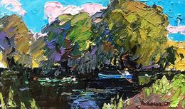 Painting, Warm evening by the river, Ivanyuk Oleksiy
