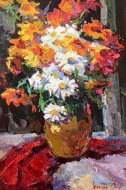 Painting, Still life with camomiles, Oksana Ivanyuk