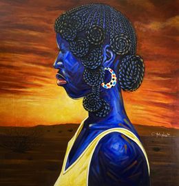 Peinture, In the Shadow of Sunset - 21st Century, Contemporary, Impressionism, Nature Women, Bello Gabriel