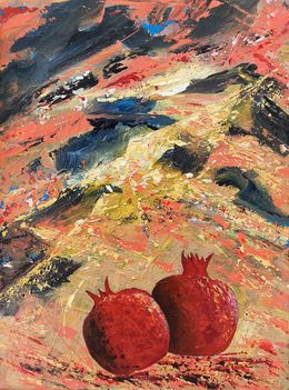Peinture, Harvest in Fiery Landscape, Ruben Ghulyan