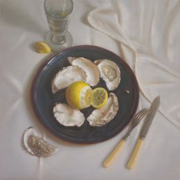Painting, Oysters and lemon, Irina Trushkova