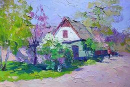 Painting, White lilac bush, Boris Serdyuk