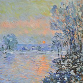 Peinture, Lever de soleil sur la Seine, Patrick Marie
