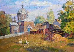 Painting, Church yard, Boris Serdyuk