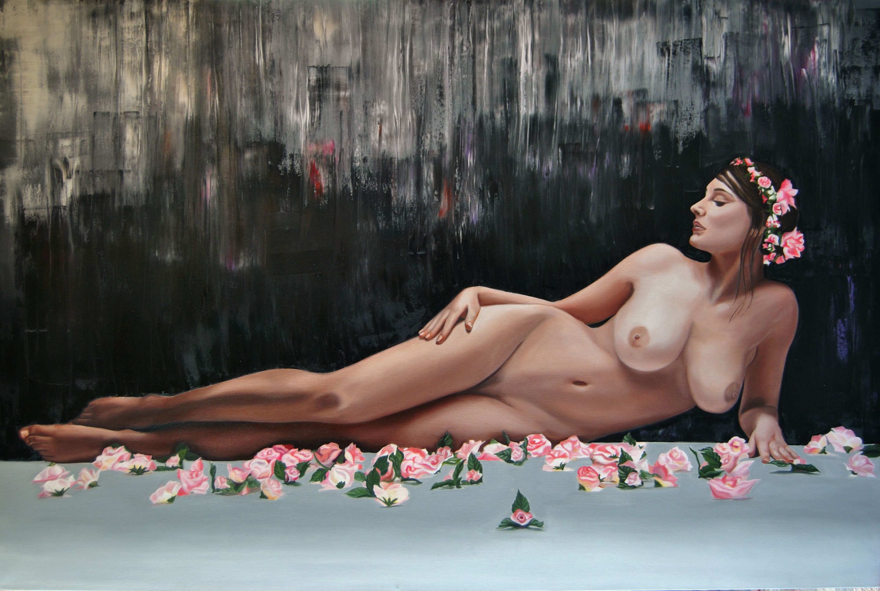 Simona Tsvetkova, Nude with Flowers Simona Tsvetkova, Nude with Flowers