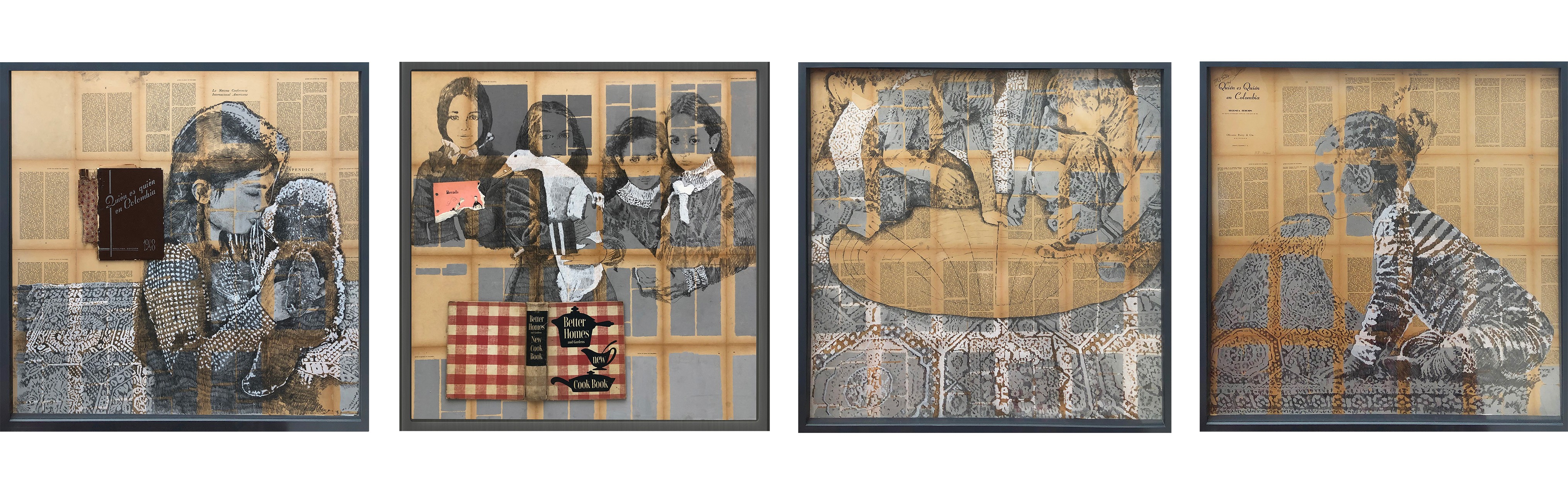 Ivan Castiblanco, Set of 4 artworks From the series aprender a caminar y salir del pozo gravitacional Ivan Castiblanco, Set of 4 artworks From the series aprender a caminar y salir del pozo gravitacional