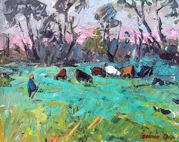 Peinture, Morning in the meadows, Ivanyuk Oleksiy