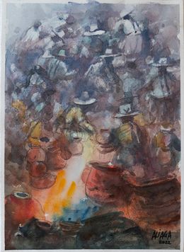 Fine Art Drawings, Valley market, Leonardo Aliaga