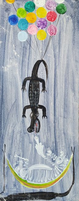 Gemälde, Zebra and Crocodile, Tengiz Cholokava