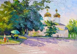 Gemälde, Early near the church, Boris Serdyuk