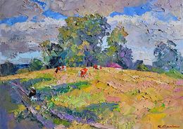 Gemälde, Landscape with cows, Boris Serdyuk