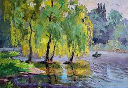 Gemälde, Fishing on a boat, Boris Serdyuk