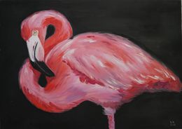 Peinture, Pink flamingo, Victoria Kagalovska