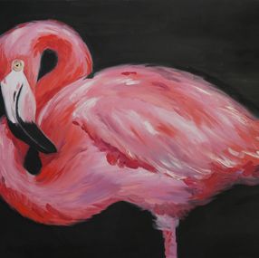 Gemälde, Pink flamingo, Victoria Kagalovska