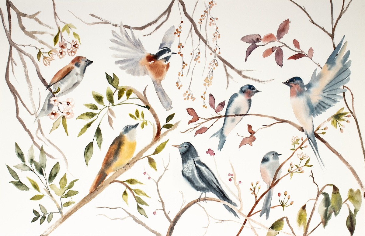 Elizabeth Becker, Birds on Branches Elizabeth Becker, Birds on Branches