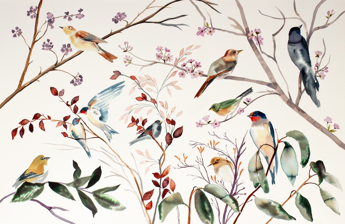Elizabeth Becker, Birds on Branches No. 2 Elizabeth Becker, Birds on Branches No. 2