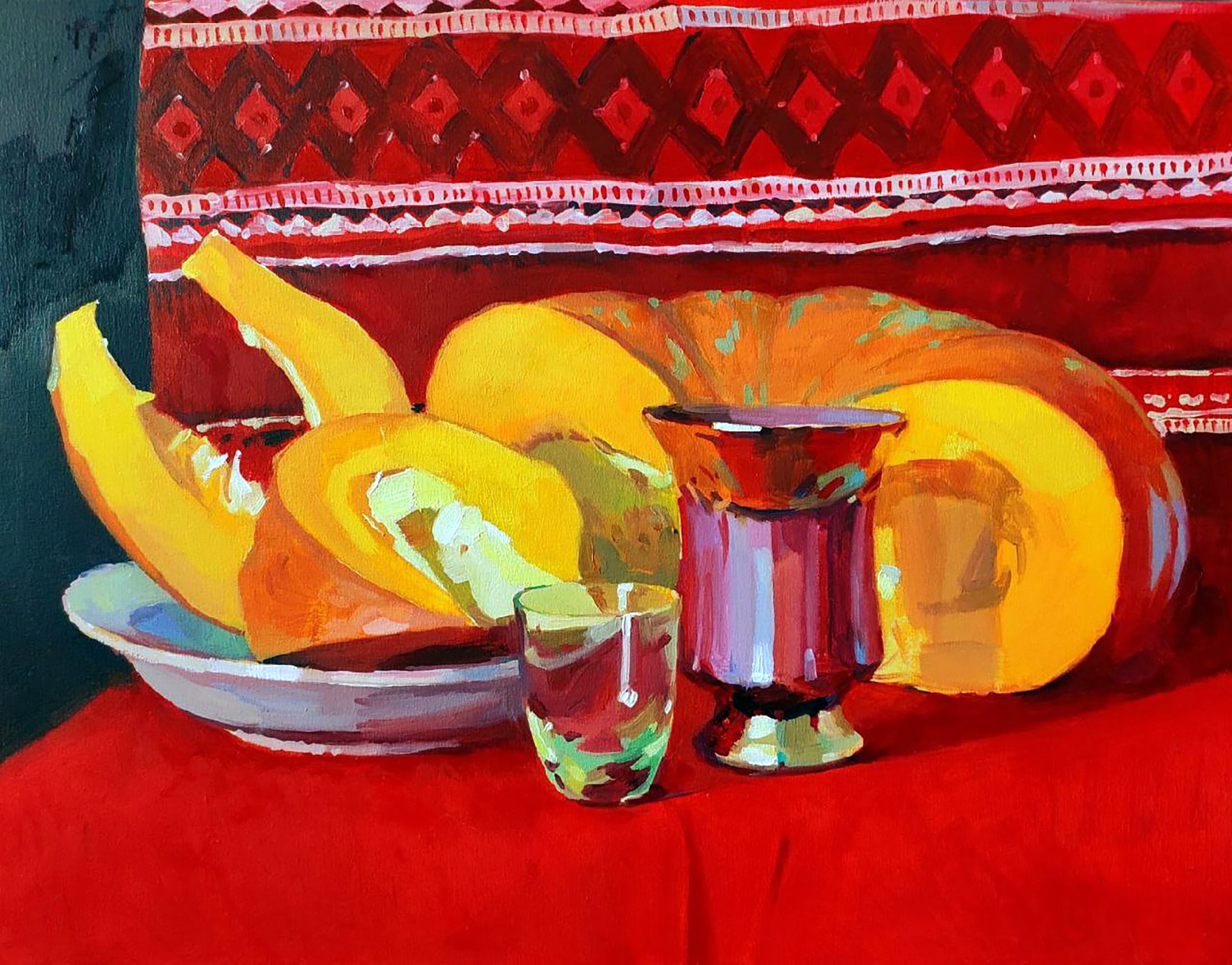 Yaroshevich Anastasia, Still life with pumpkin and drink Yaroshevich Anastasia, Still life with pumpkin and drink