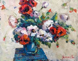 Painting, Poppy on a chair, Oksana Ivanyuk