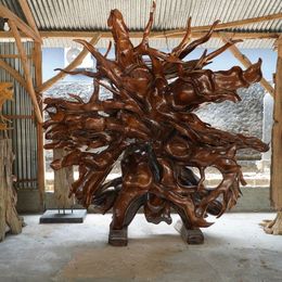 Sculpture, Rose wood oversized sculpture, Jean-Yves Sevestre