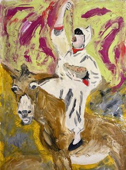 Peinture, Pulcinella mangia spaghetti, Mario Pratesi