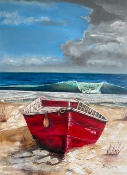 Gemälde, Barque échoué, Boudier