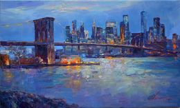 Painting, Evening Brooklyn Bridge, Serhii Cherniakovskyi