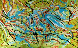 Painting, Abstract action painting-6, Anand Manchiraju