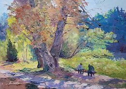 Painting, In the autumn park, Boris Serdyuk