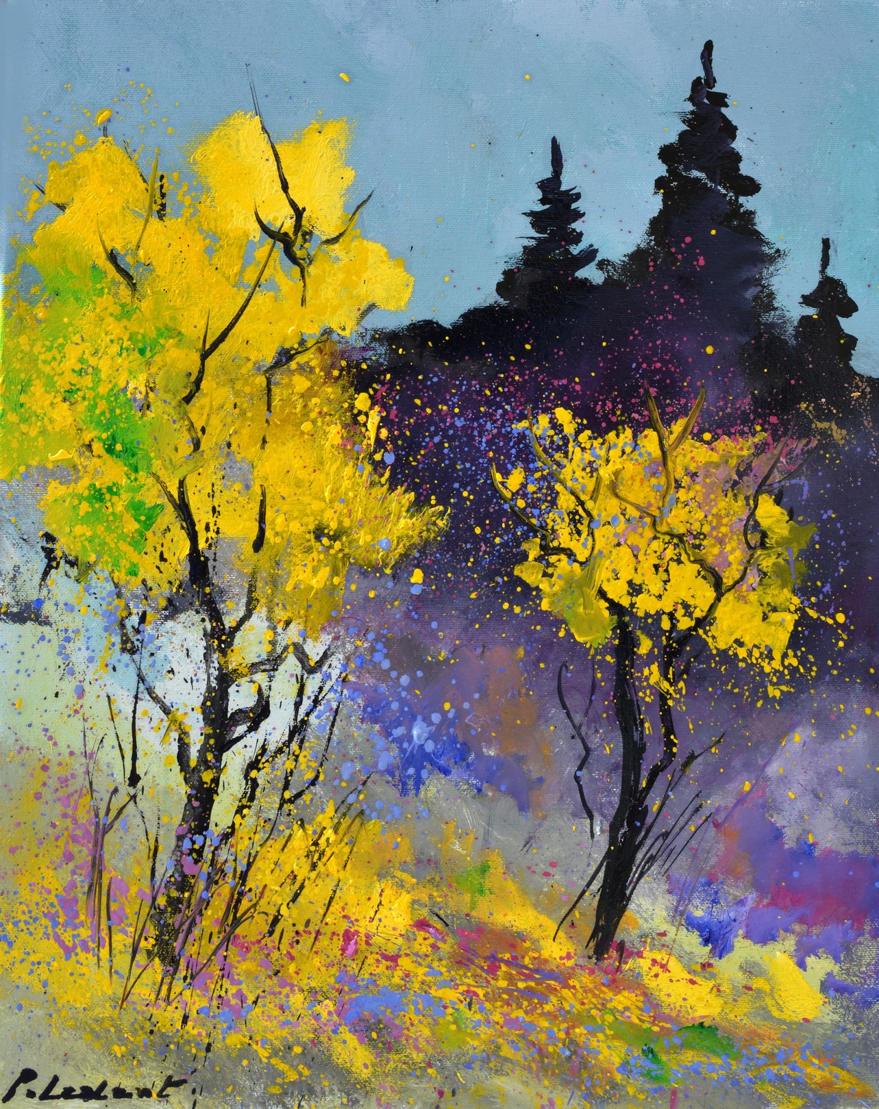 Pol Ledent, Two yellow trees Pol Ledent, Two yellow trees