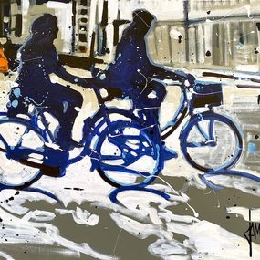 Gemälde, Balade à vélo, David Jamin