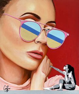 Painting, Femme à lunette 14, Jean-Jacques Venturini