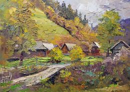 Painting, Carpathian motif with a bridge, Boris Serdyuk