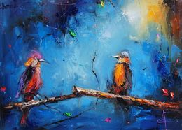 Painting, Night birds, Stanislav Lazarov