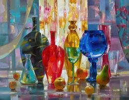 Painting, Colored jugs, Anatoly Tarabanov