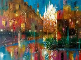 Painting, Night city lights, Anatoly Tarabanov