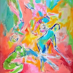 Painting, Colorful Golf Players, Nicole Leidenfrost