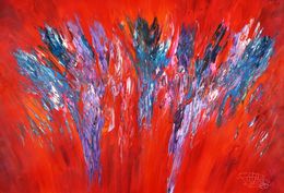 Gemälde, Red Energy Abstraction XL 2, Peter Nottrott