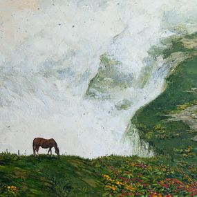 Gemälde, On the Edge Childhood Dreams in the Mountains, Natalia Korneeva (Natiko)
