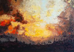 Painting, Scorched Valley The Flames of Emotion, Natalia Korneeva (Natiko)