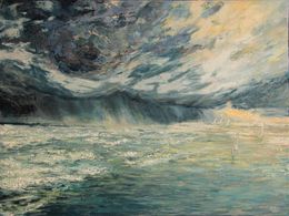 Peinture, Sailing regatta in the storm, Natalia Korneeva (Natiko)