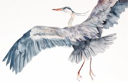 Painting, Heron in Flight No. 2, Elizabeth Becker
