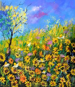 Painting, Daisies in summer, Pol Ledent