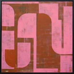 Peinture, Circle in Circle Pink & brown, Ronald Hunter