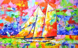 Gemälde, Yacht with sail 6, Iryna Kastsova