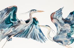 Gemälde, Herons in Flight No. 2, Elizabeth Becker