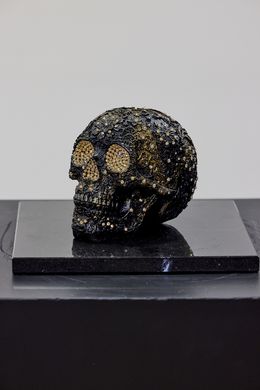 Sculpture, Flower skull Golden Shadow, Angela Gomes