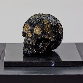 Sculpture, Flower skull Golden Shadow, Angela Gomes