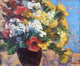 Painting, Poppies in the middle of wildflowers, Oksana Ivanyuk
