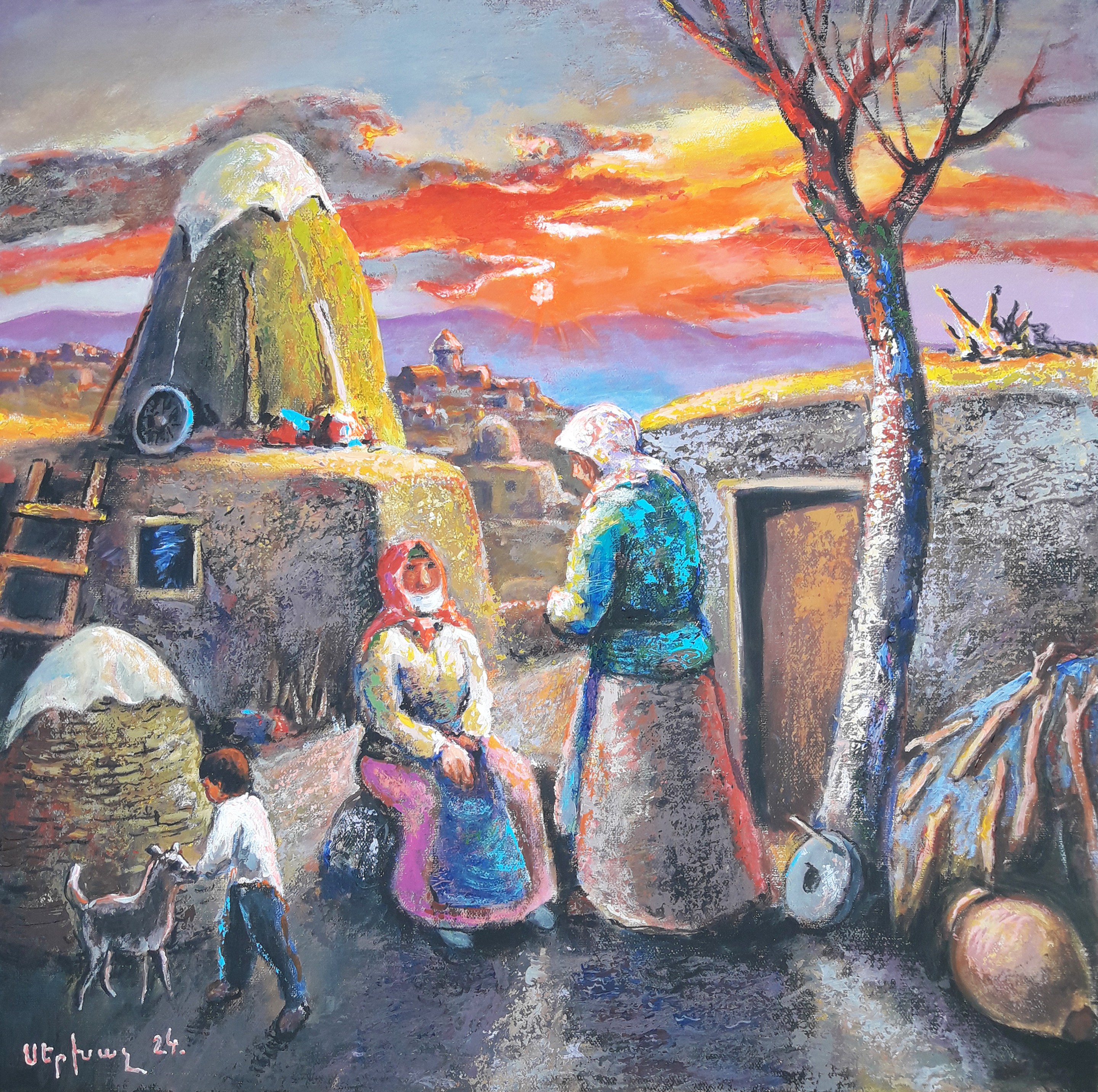Sergey Khachatryan, Village Autumn Sunset Sergey Khachatryan, Village Autumn Sunset