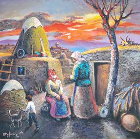 Painting, Village Autumn Sunset, Sergey Khachatryan